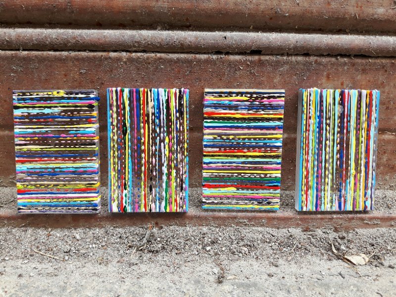 Coloured lines 20 2019, je 10x6.5, Lack a Plexiglas, € 45 SOLD 